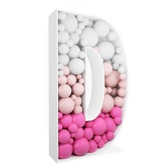 Steel Marquee Letter Balloon Pink D High-End Custom Zinc Metal Marquee Light Marquee Sign