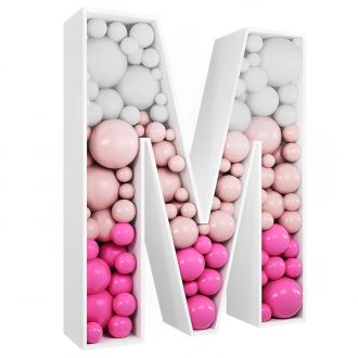 Steel Marquee Letter Balloon Pink M High-End Custom Zinc Metal Marquee Light Marquee Sign