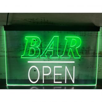 Bar Open V1 Dual LED Neon Sign