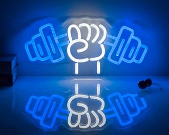 Barbell Neon Sign Dumbbell Led Light For Home Gym Decor