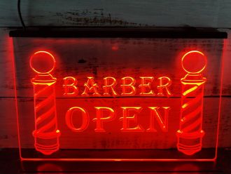 Barber Poles Hair Cut LED Neon Sign