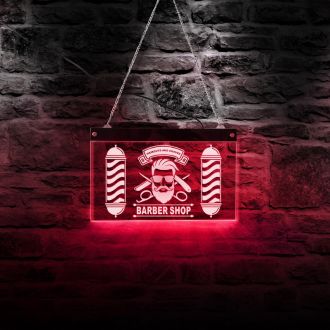 Barber Shop Haircuts And Shaves LED Neon Sign