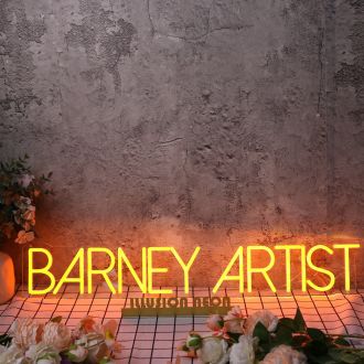 Barney Artist Orange Neon Sign
