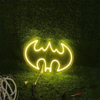 Bat Man Logo Custom Yellow LED Neon Sign