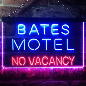 Bates Motel No Vacancy Halloween Dual LED Neon Sign