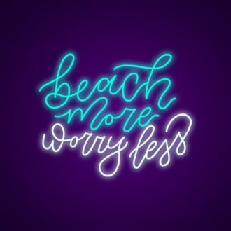 Beach More Worry Less Neon Sign