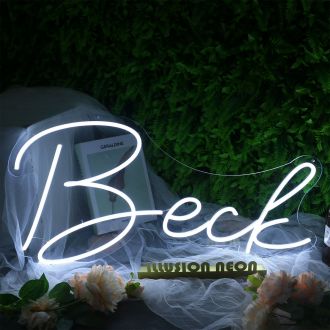 Beck White Neon Sign