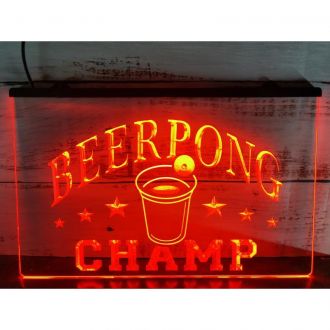 Beer Pong Champ Star Beer Bar Pub LED Neon Sign