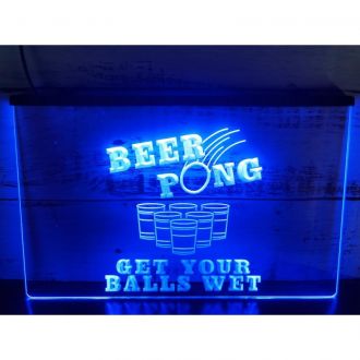 Beer Pong Get Your Balls Wet LED Neon Sign