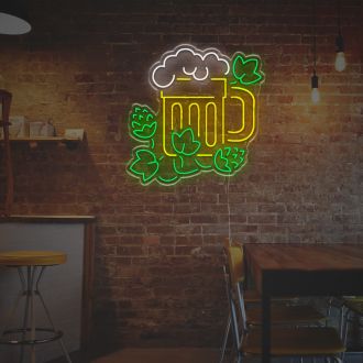 Beer With Plant LED Neon Sign