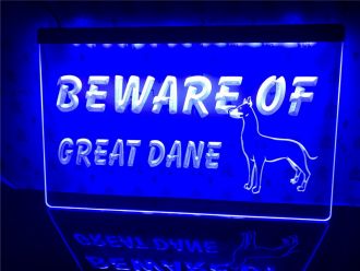 Beware Of Great Dane Dog LED Neon Sign