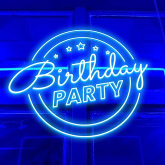 Birthday Party Blue Neon Sign