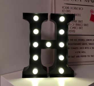 Steel Marquee Letter Black H High-End Custom Zinc Metal Marquee Light Marquee Sign