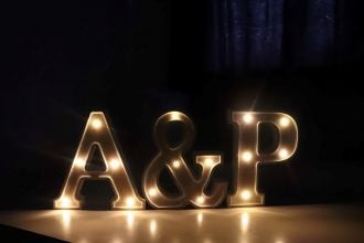 Steel Marquee Letter Black A&P Wedding High-End Custom Zinc Metal Marquee Light Marquee Sign