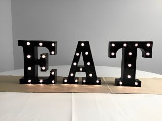 Steel Marquee Letter Black Eat Room Decor High-End Custom Zinc Metal Marquee Light Marquee Sign