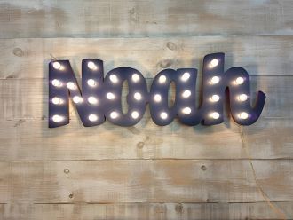 Steel Marquee Letter Blue Name Noah High-End Custom Zinc Metal Marquee Light Marquee Sign