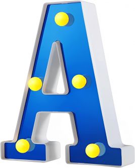 Steel Marquee Letter Blue Alphabet A Party Decor High-End Custom Zinc Metal Marquee Light Marquee Sign