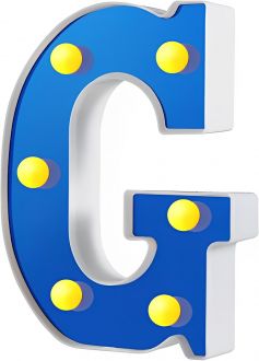 Steel Marquee Letter Blue Alphabet G Party Decor High-End Custom Zinc Metal Marquee Light Marquee Sign