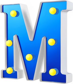 Steel Marquee Letter Blue Alphabet M Room Decor High-End Custom Zinc Metal Marquee Light Marquee Sign