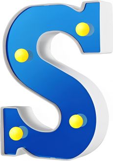 Steel Marquee Letter Blue Alphabet S Room Party Decor High-End Custom Zinc Metal Marquee Light Marquee Sign