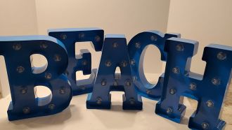 Steel Marquee Letter Blue Beach Party Decor High-End Custom Zinc Metal Marquee Light Marquee Sign
