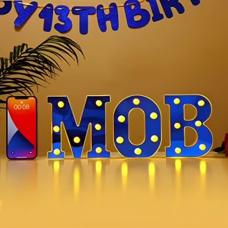 Steel Marquee Letter Blue Mob Decor High-End Custom Zinc Metal Marquee Light Marquee Sign