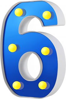 Steel Marquee Letter Blue Number 6 Six High-End Custom Zinc Metal Marquee Light Marquee Sign