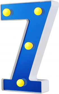 Steel Marquee Letter Blue Number 7 Seven High-End Custom Zinc Metal Marquee Light Marquee Sign