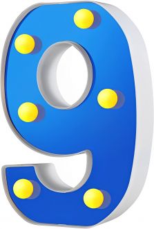 Steel Marquee Letter Blue Number 9 Nine High-End Custom Zinc Metal Marquee Light Marquee Sign