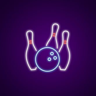 Bowling Ball And Pins Neon Sign