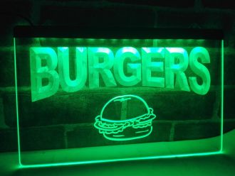 Burgers Cafe LED Neon Sign