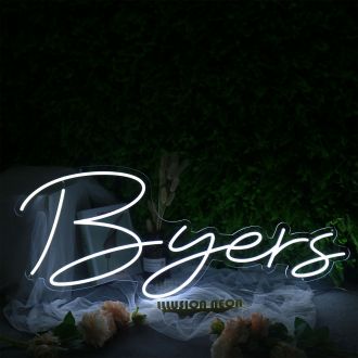 Byers White Neon Sign