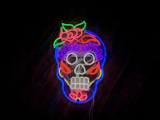 Calavera Skull Wall Mounted Neon Sign