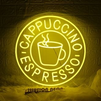 Cappuccino Espresso Yellow Neon Sign