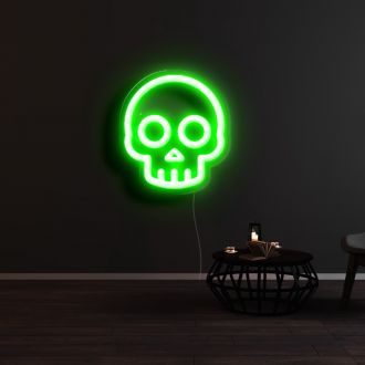 Cartoon Skull Head Neon Sign