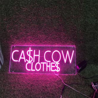Cash Now Clothes Pink LED Neon Sign