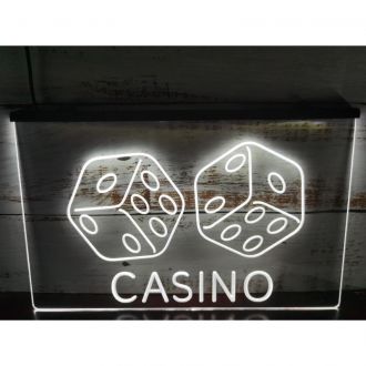 Casino Dice Lucky Game Bar Pub LED Neon Sign
