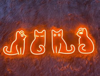 Cat Family Cat Lovers Neon Sign