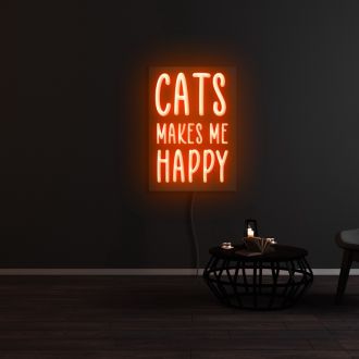 Cats Make Me Happy Neon Sign