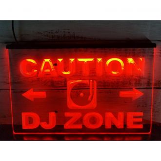 Caution Dj Zone LED Neon Sign