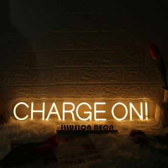 Charge On Yellow Neon Sign