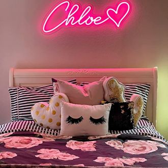 Chloe Neon Name Signs With A Pink Heart Neon Sign