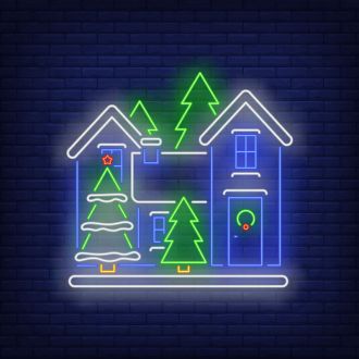 Christmas House Neon Sign