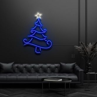 Christmas Tree With Star Neon Sign