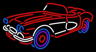 Classic Neon Car Signs Red Purple White And Blue Neon Signs