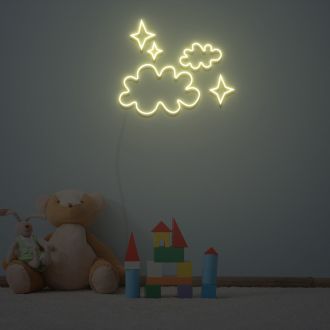 Clouds And Stars Neon Sign Custom Neon Sign Lights Night Lamp Led Neon Sign Light For Home Party