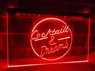 Cocktails and Dream Beer Bar Wine LED Neon Sign