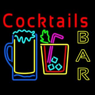 Cocktails Bar Open Neon Sign Wall Decoration