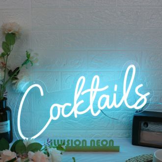 Cocktails Blue Neon Sign