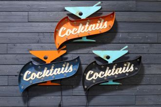 Steel Marquee Letter Cocktails Bar Decor Led High-End Custom Zinc Metal Marquee Light Marquee Sign
